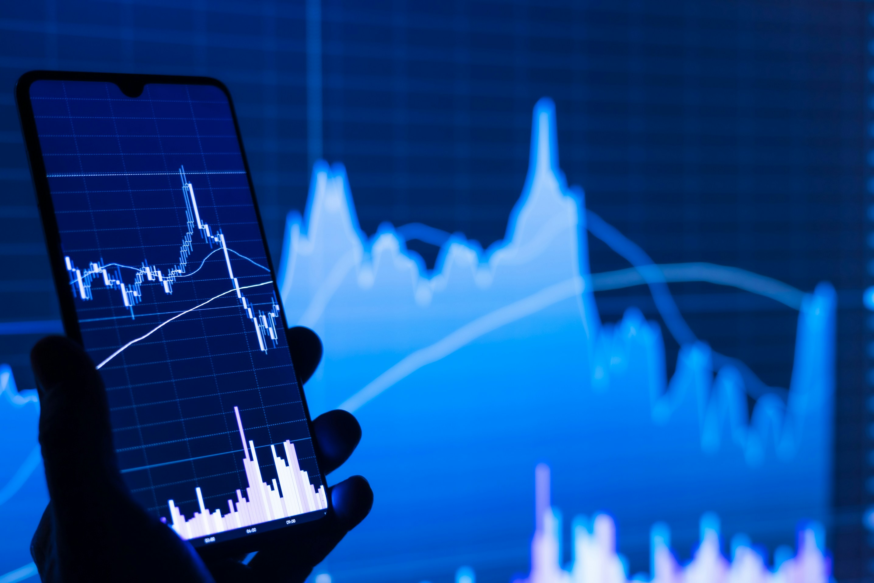 Stock market screen showing trading activity